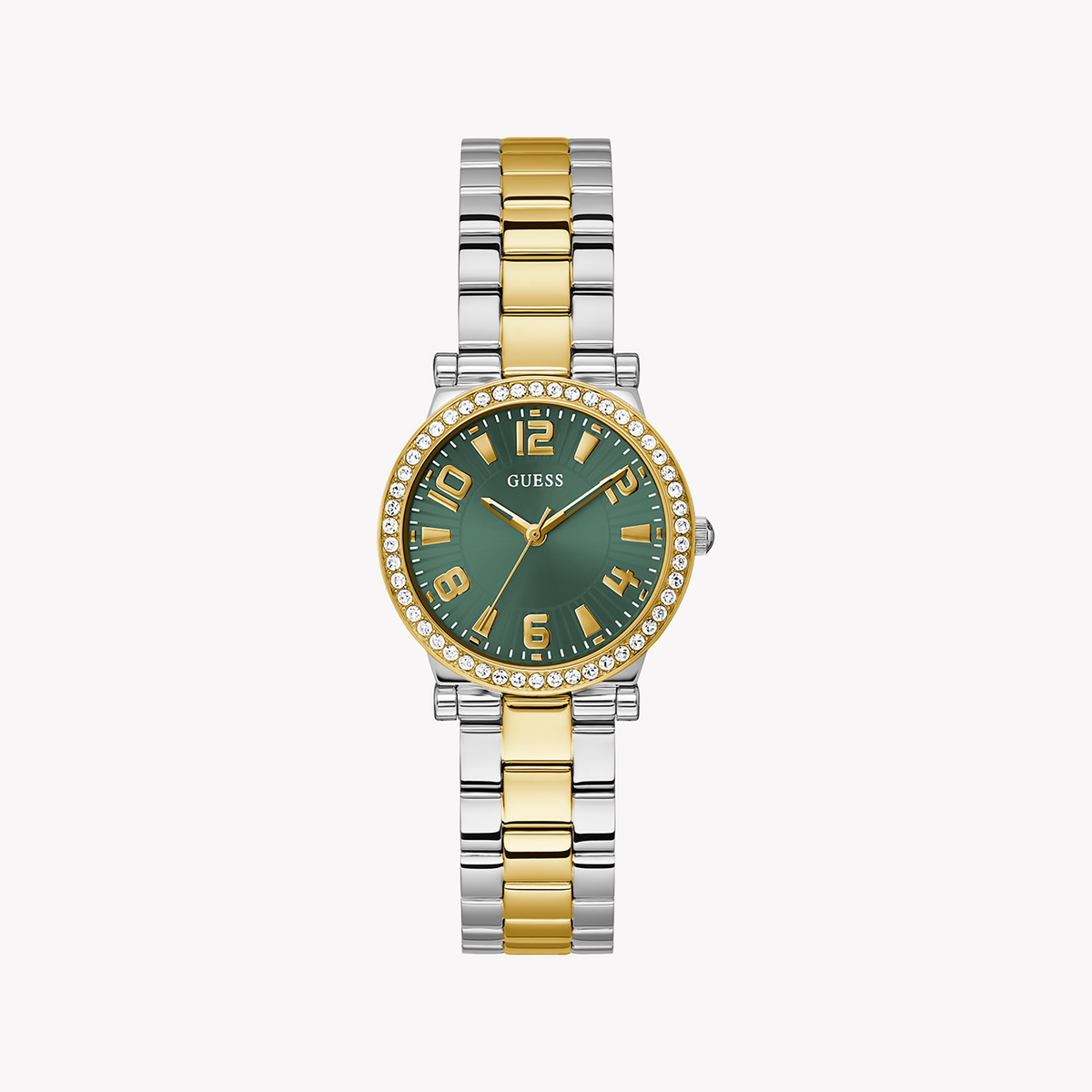 GUESS GW0686L2 - CHIC GOLD & GREEN STATEMENT WOMEN'S WATCH - FASHION MEETS FUNCTIONALITY