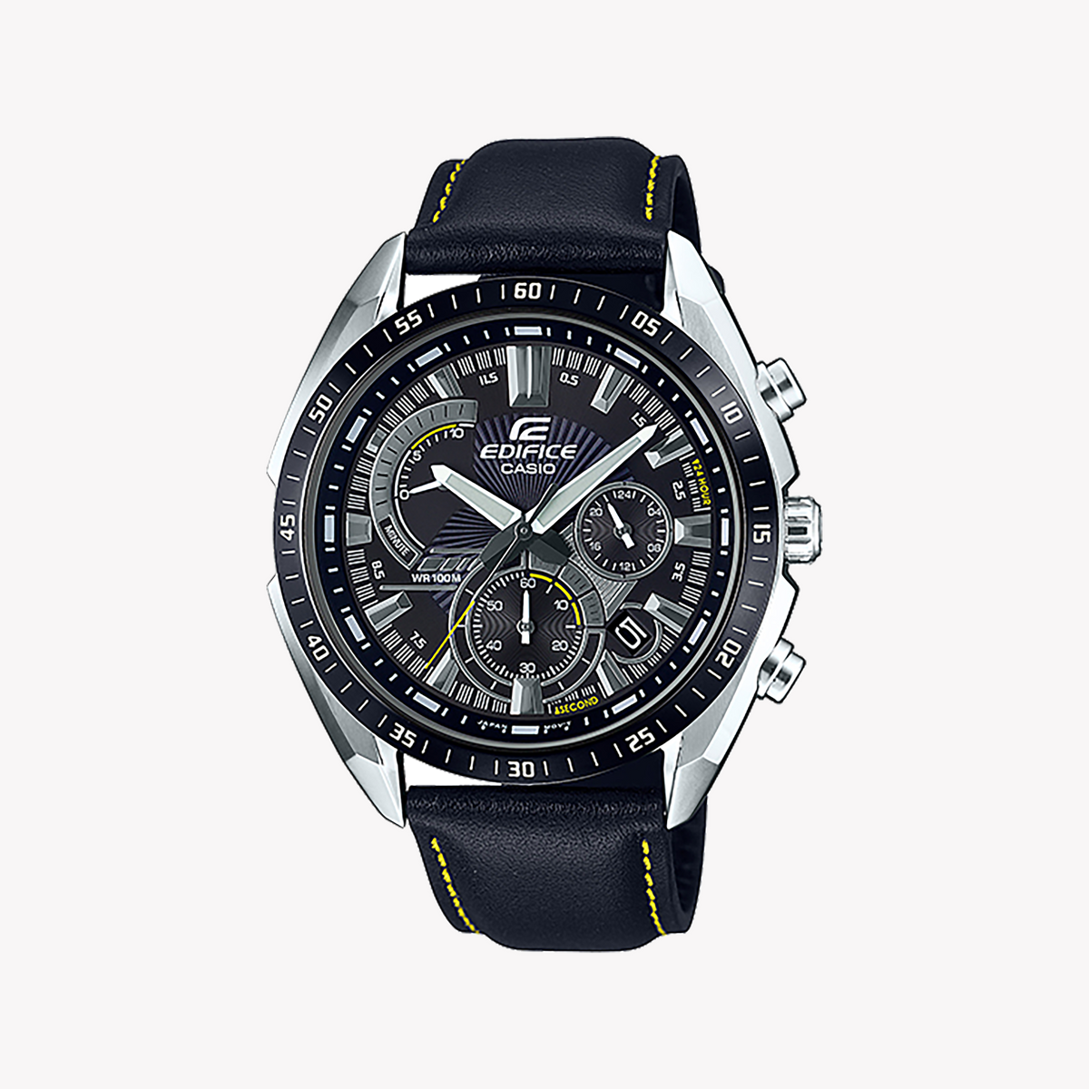 EDIFICE EFR-570BL-1AVUDF - BOLD ADVENTURE SERIES Men's Watch with Silver Case and Black Leather Band