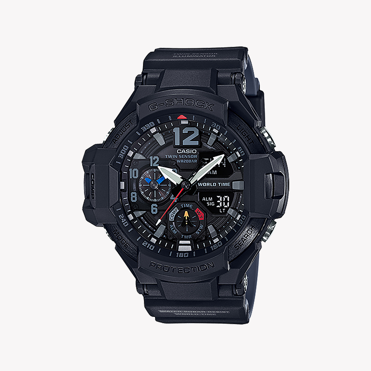 CASIO G-SHOCK GA1100-1A1 ADVENTURE READY - MEN'S BLACK RESIN WATCH WITH DIGITAL COMPASS & THERMOMETER