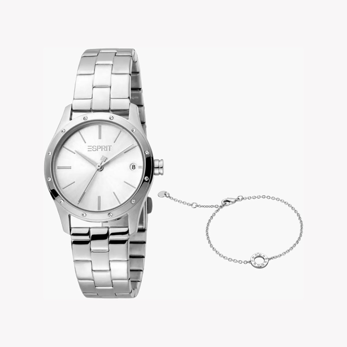 ESPRIT Women's Watch with Silver Stainless Steel Case and Silver Stainless Steel Band