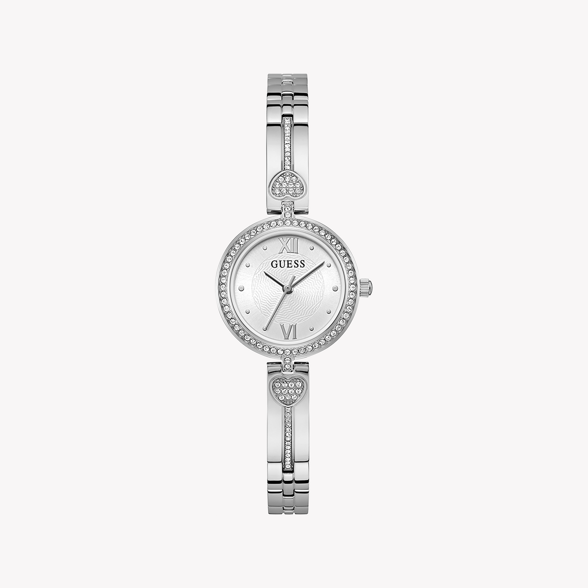GUESS GW0655L1 SILVER ALLURE - ELEGANT WOMEN'S TIMEPIECE WITH STYLISH WHITE DIAL
