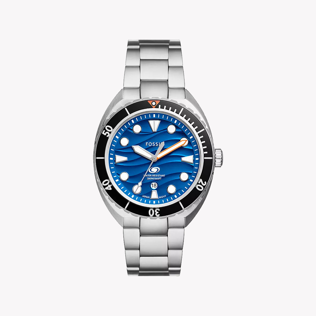 FOSSIL BREAKER THREE - MODERN MEN'S WATCH WITH BLUE DIAL & STAINLESS STEEL BAND