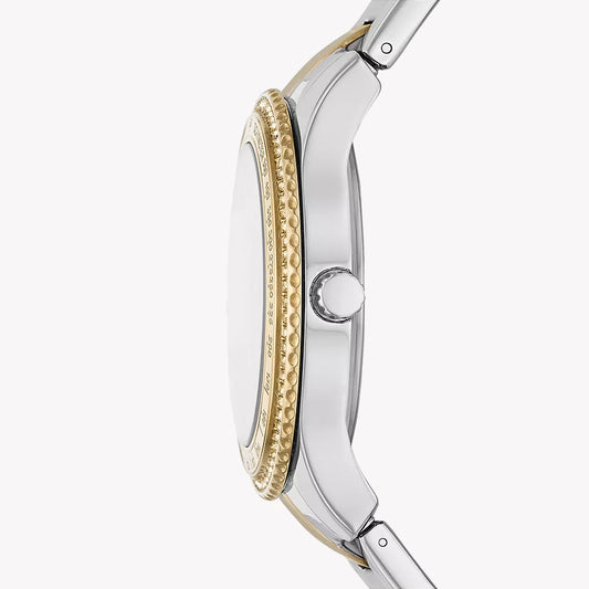 FOSSIL ES5107 TIMELESS ELEGANCE - SOPHISTICATED GOLD WOMEN'S WATCH with Silver Dial and Quartz Movement-i-Watch-2