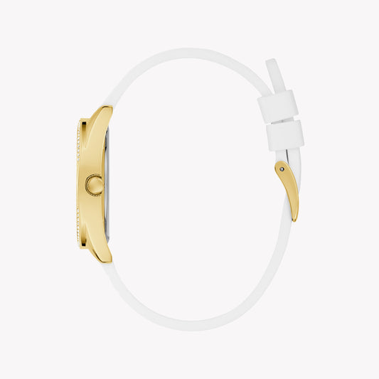 GUESS GW0691L2 - ELEGANT TIMEPIECE - RADIANT GOLD & WHITE SILICONE WOMEN'S WATCH-i-Watch-2