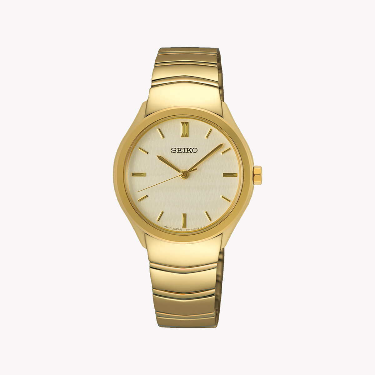 SEIKO SUR552P1 Women's Elegant Gold Watch with White Dial-i-Watch