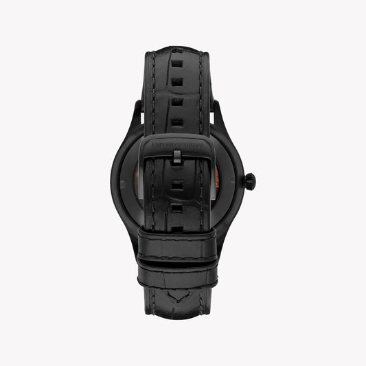 EMPORIO ARMANI AR1923 - ELEGANT MODERNITY IN BLACK & BROWN MENS WATCH with Leather Band & Quartz Precision-i-Watch-2