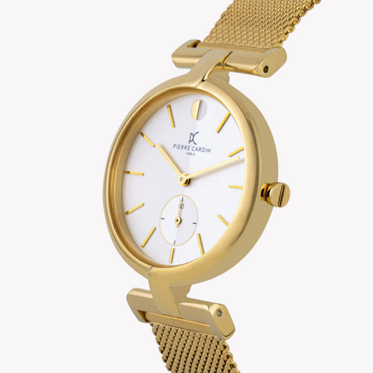 Pierre Cardin Women's Gold Watch, Silver Dial | Cmd.3523