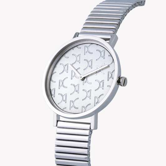 PIERRE CARDIN Damenuhr mit silbernem Edelstahlgehäuse und silbernem Edelstahlarmband