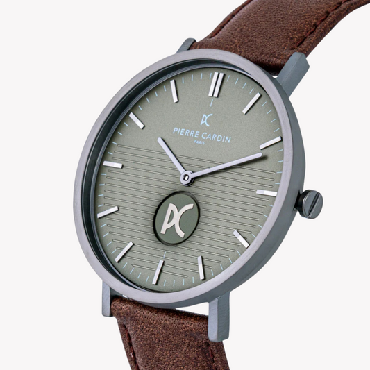 PIERRE CARDIN CBV.1047 LUXUS-HERRENUHR AUS EDELSTAHL – ELEGANTES SCHWARZ-BRAUN-DESIGN