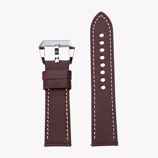 Zink Men's Leather Watch Band - Brown | Zlb003dbws