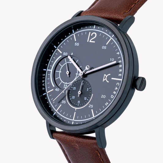 PIERRE CARDIN CBN.3024 KLASSISCHE ELEGANZ – LUXUS-HERRENUHR MIT BRAUNEM LEDERBAND