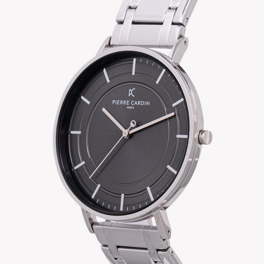 PIERRE CARDIN CBN.3033 LUXUS-HERRENUHR AUS METALL MIT SILBERNEN ZIFFERBLATT – ELEGANTER ZEITMESSER