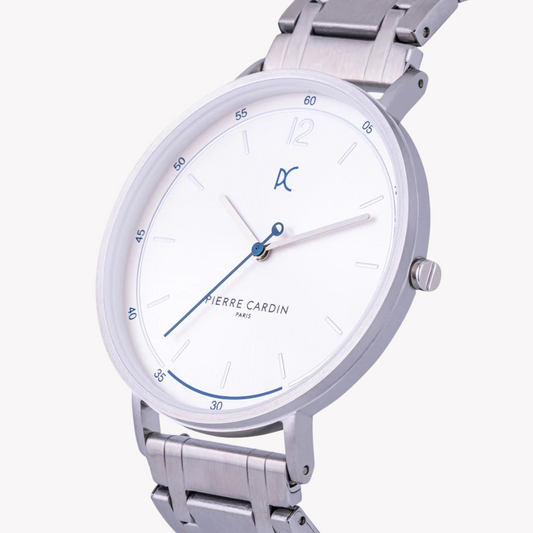 PIERRE CARDIN CBN.3012 ELEGANTER ZEITMESSER – STILVOLLE HERRENUHR MIT SILBERNEN ZIFFERBLATT