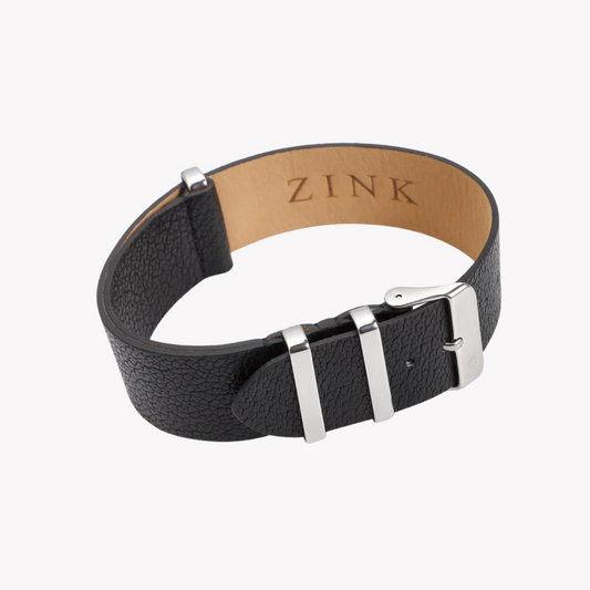 Zink Men's Leather Watch Band - Black | Zlb001bs