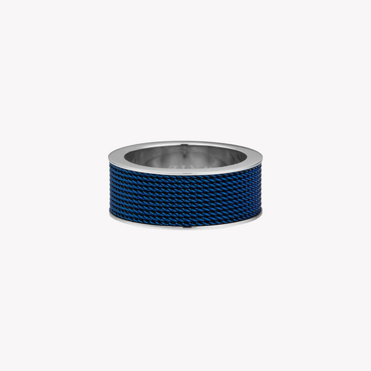 Zink Men's Silver & Blue Stainless Steel Ring | Zjrg019sbl