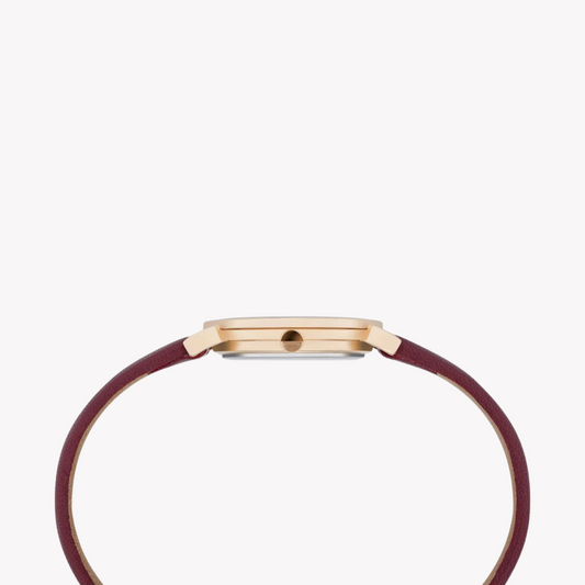 Pierre Cardin Women's Rose Gold Watch, Burgundy Leather | Cpi.2512