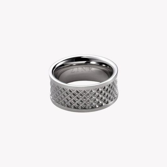 Zink Men's Silver Stainless Steel Ring | Zjrg021sms