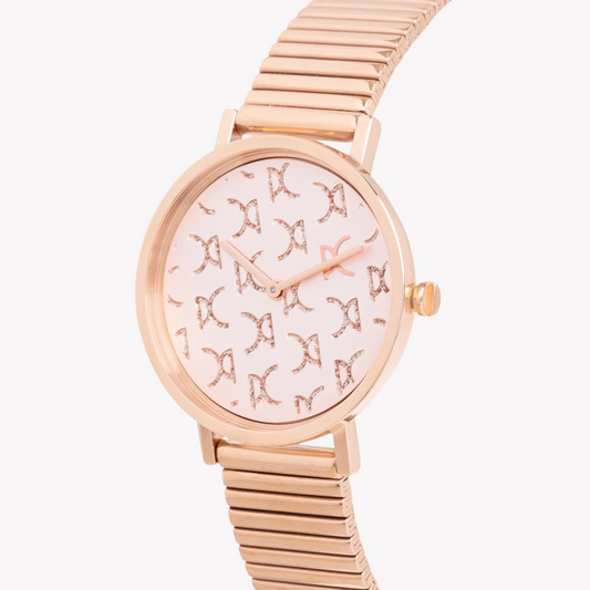 PIERRE CARDIN Damenuhr mit roségoldenem Metallgehäuse und roségoldenem Metallarmband