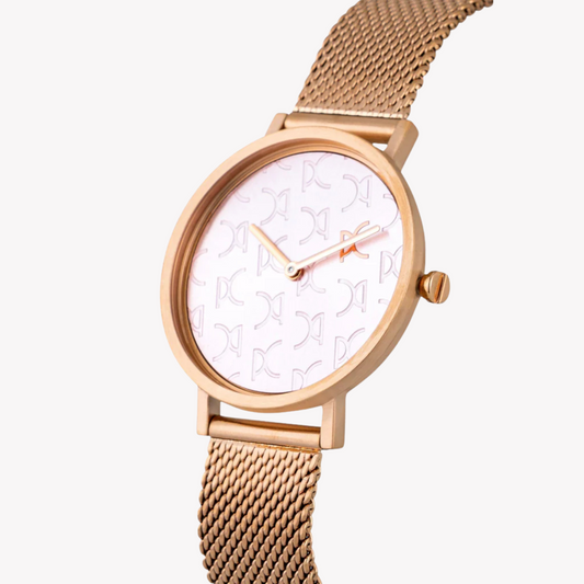 PIERRE CARDIN Damenuhr mit roségoldenem Edelstahlgehäuse und roségoldenem Edelstahlarmband