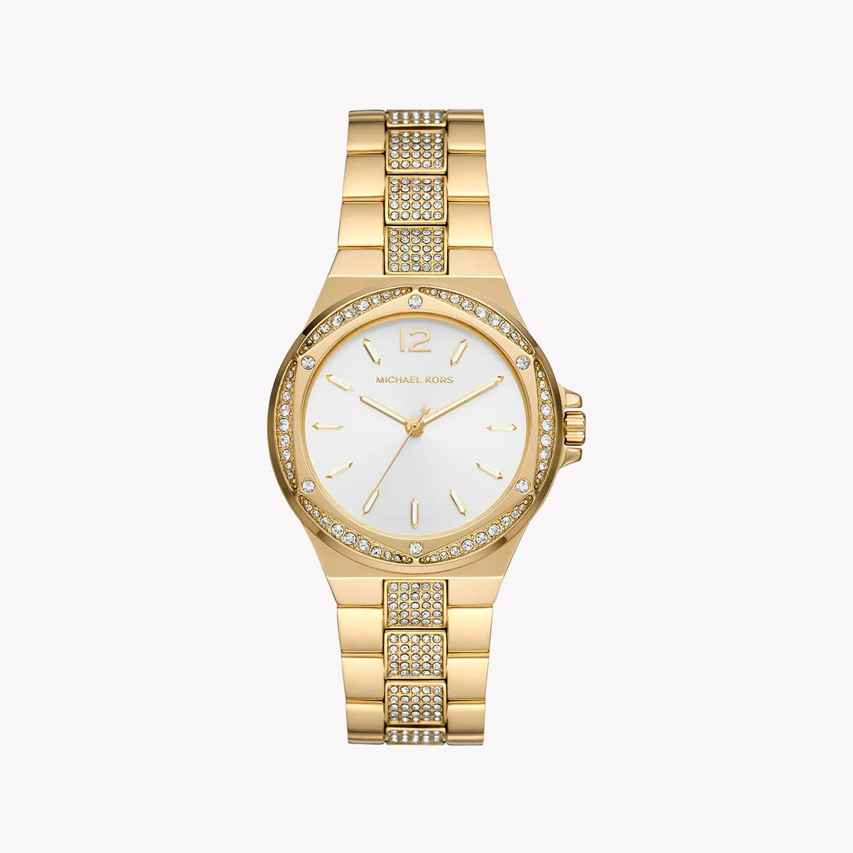 MICHAEL KORS MK7361 - LUXE GOLD CHARM WOMEN'S WATCH WITH WHITE DIAL & STAINLESS STEEL BAND