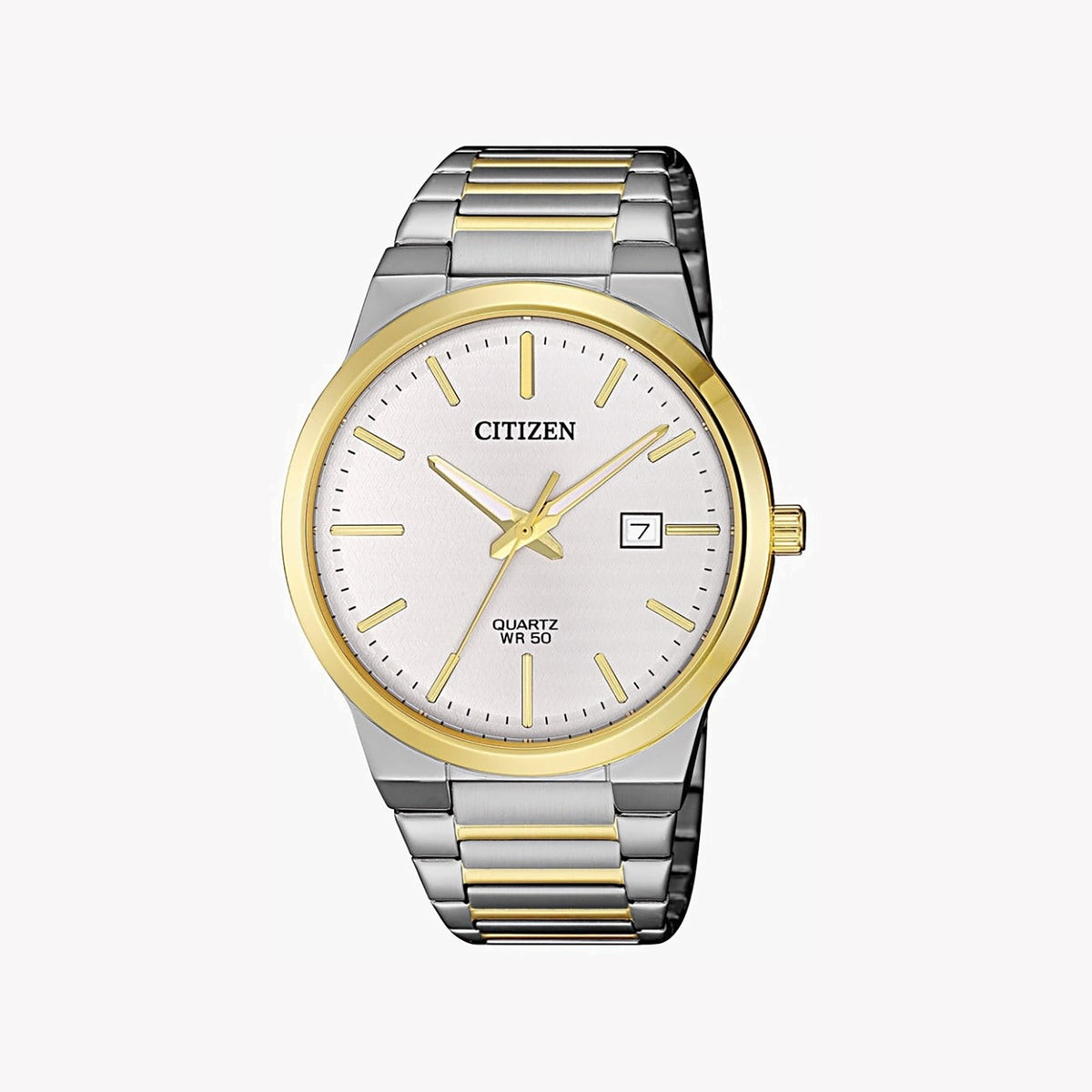 CITIZEN BI5064-50A DYNAMIC PRECISION - ELEGANT MEN'S WATCH with Silver Stainless Steel Case & Gold Band