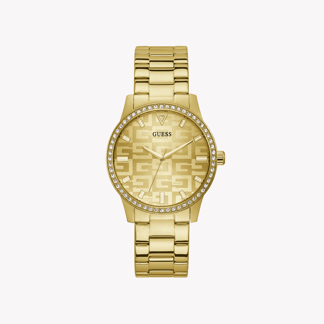 GUESS GW0292L2 GOLD GLAM - RADIANT TIMEPIECE FOR WOMEN WITH STUNNING DESIGN AND WATER RESISTANCE