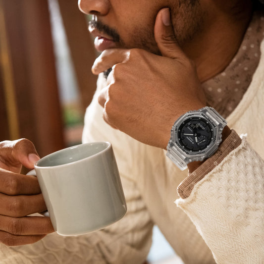 CASIO G-SHOCK GA-2100SKE-7ADR OAK - SPORTY ELEGANCE MEN'S WATCH with Sleek White Resin Design-i-Watch-2