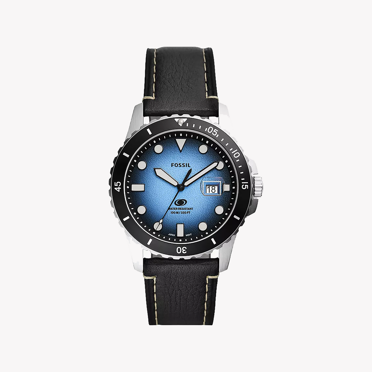 FOSSIL FS5960 DYNAMIC ELEGANCE - MODERN MEN'S TIMEPIECE WITH BLACK DIAL & SILVER LEATHER STRAP