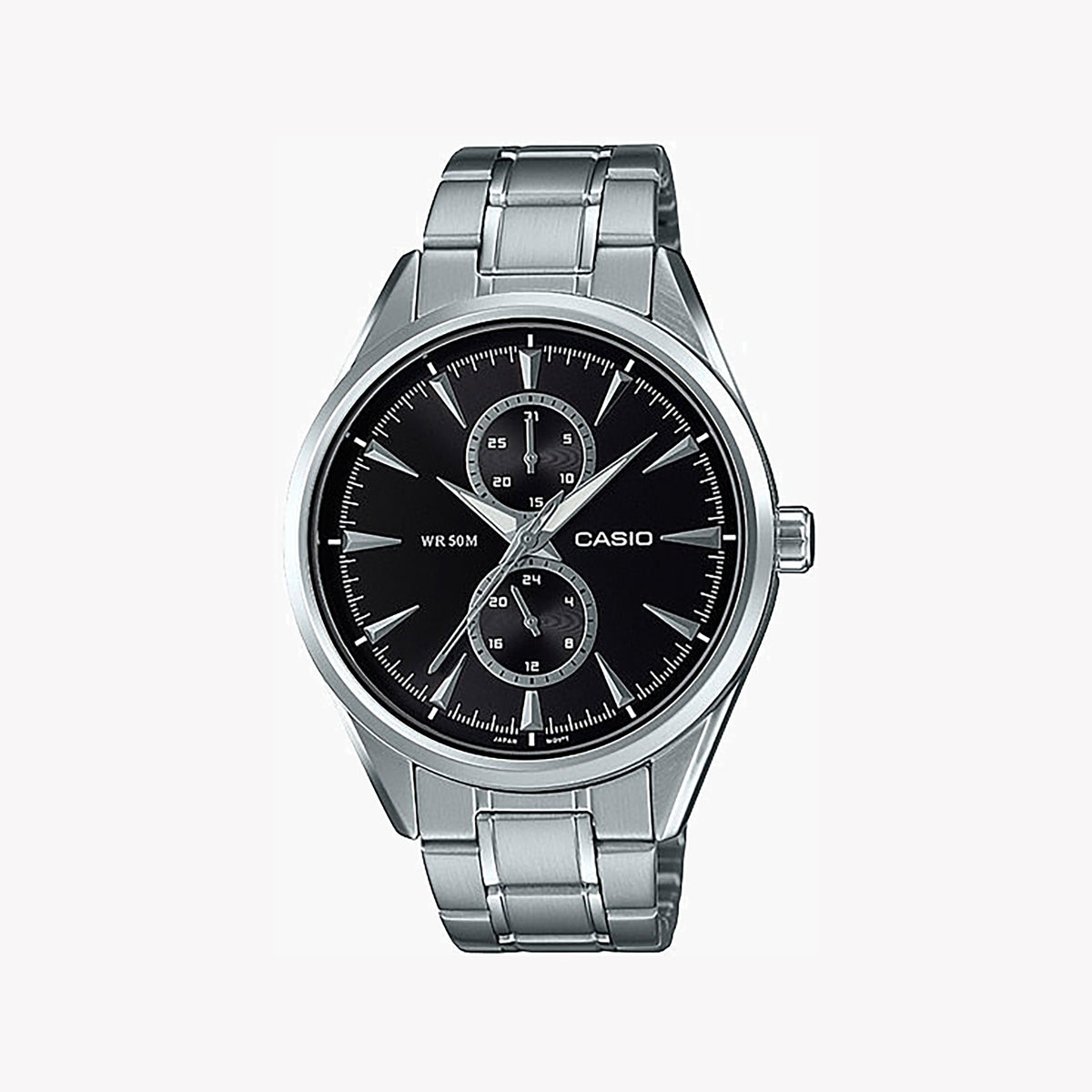 CASIO MTP-SW340D-1AVDF - SPORTY SOPHISTICATION MEN'S WATCH WITH STAINLESS STEEL BAND AND BLACK DIAL