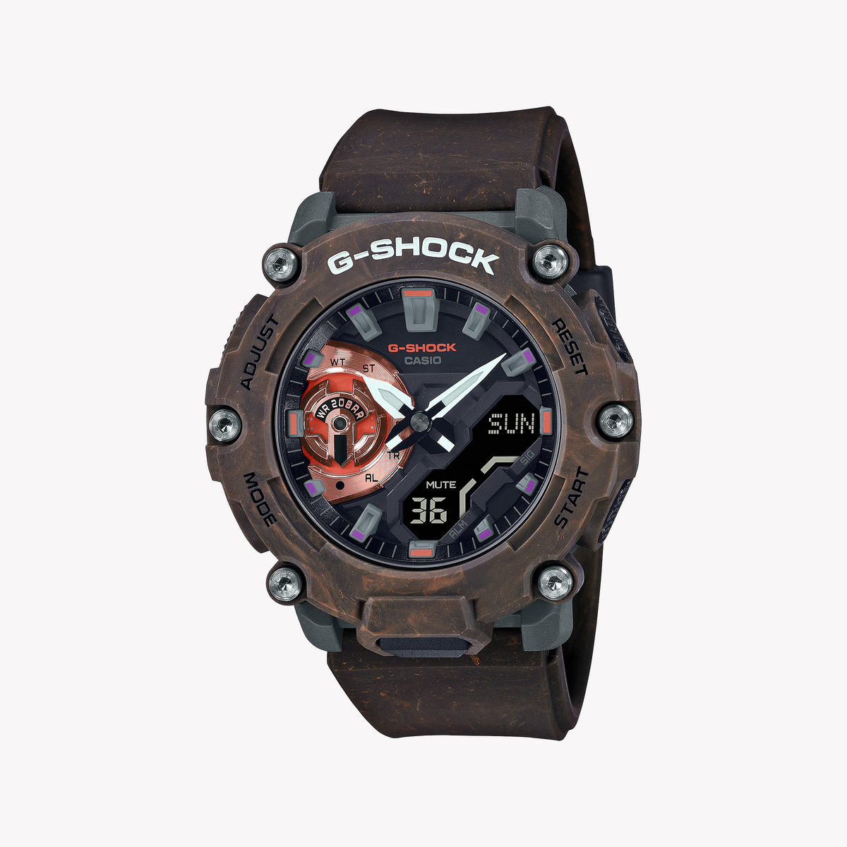 CASIO G-SHOCK GA-2200MFR-5ADR - RUGGED ADVENTURE TIMEPIECE with Bold Brown Resin Design & 200m Water Resistance