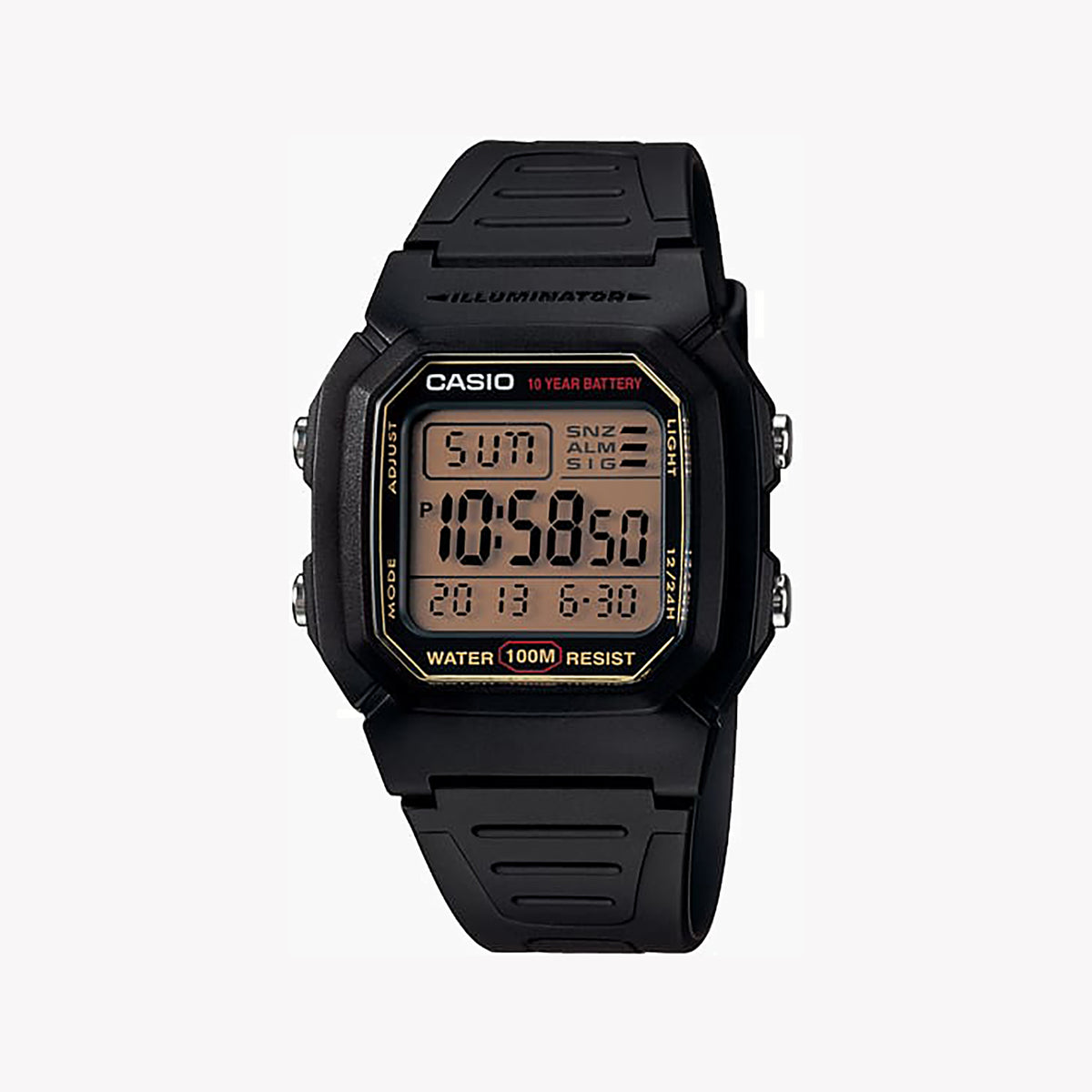 CASIO W-800HG-9AVDF - RUGGED ELEGANCE MEN'S DIGITAL TIMEPIECE WITH BLACK RESIN BAND