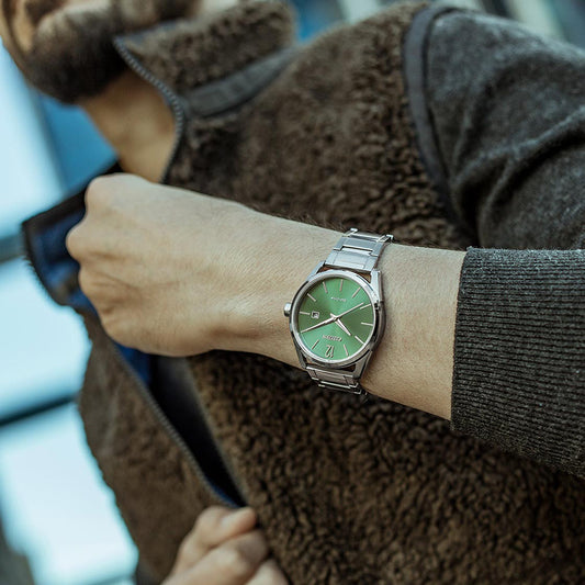 CITIZEN BM7410-51X ECO-DRIVE - BOLD GREEN DIAL STAINLESS STEEL MEN'S WATCH-i-Watch-2