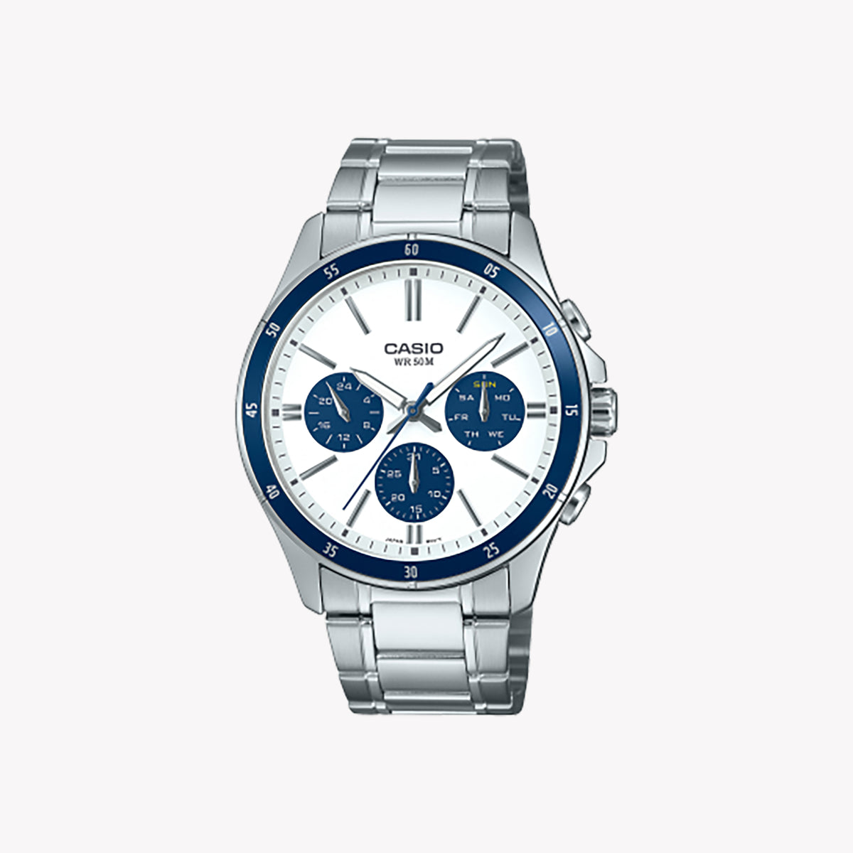 MTP-1374D-7A2VDF - TIMELESS ELEGANCE MEN'S WATCH WITH STAINLESS STEEL BRACELET & WHITE DIAL