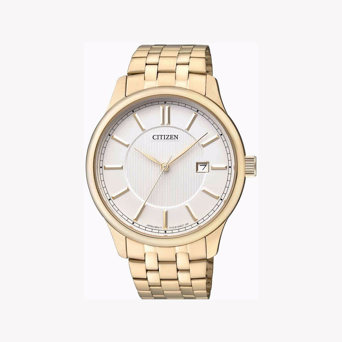 CITIZEN BI1052-51A GOLD ÉLITE - Men's Quartz Watch with Chic White Dial & Durable Stainless Steel Band