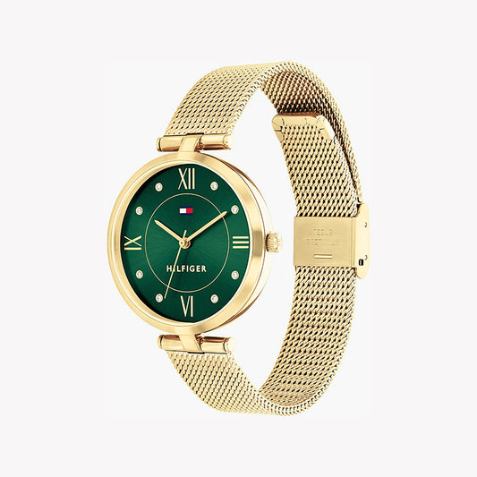TOMMY HILFIGER 1692140 GOLD SOPHISTICATION - CHIC WOMEN'S WATCH with Green Dial & Stainless Steel Band-i-Watch-2
