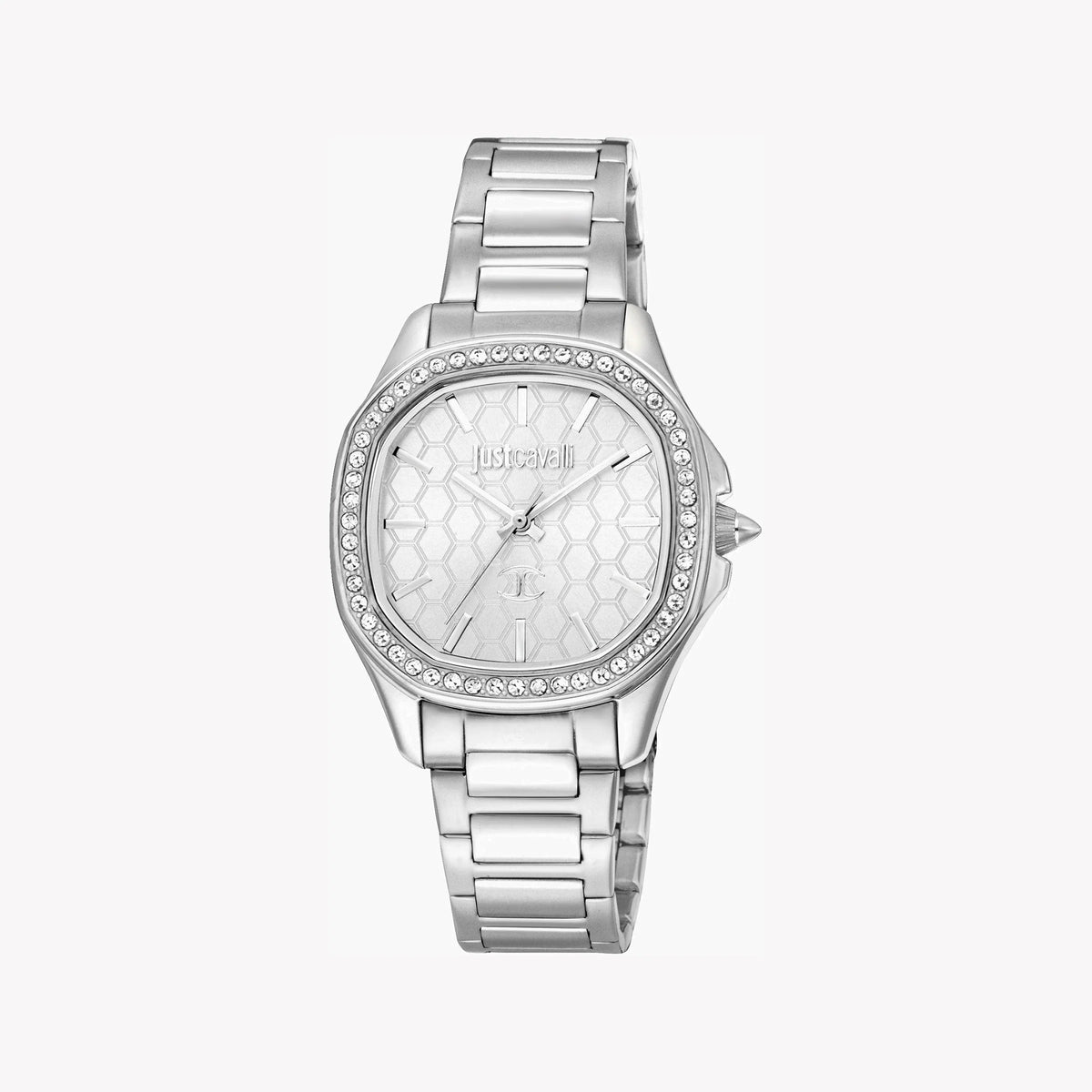 JUST CAVALLI Women's Watch with Silver Stainless Steel Case and Silver Stainless Steel Band