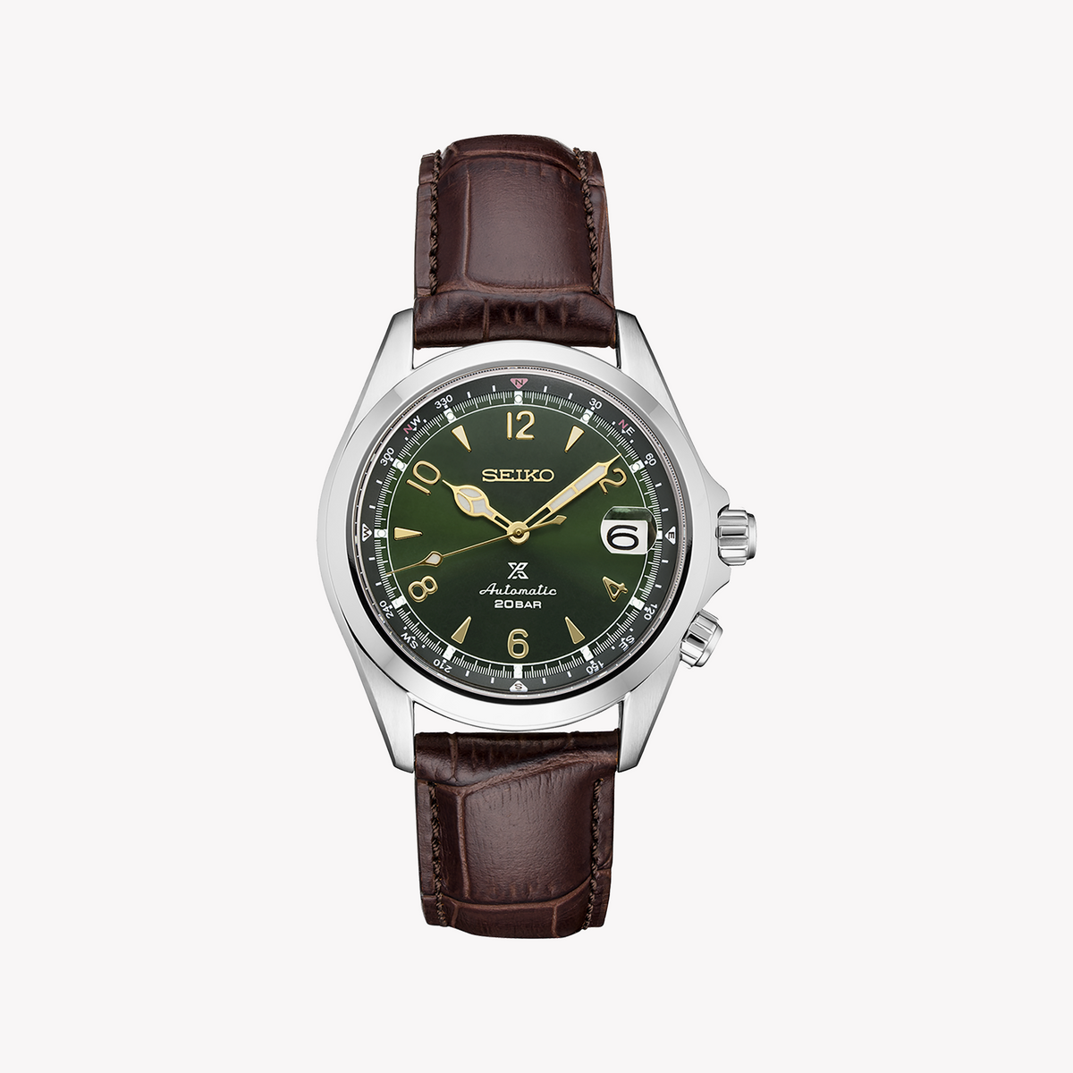 SEIKO SPB121J1 Men's Automatic Watch - Dark Green Dial, Leather Band-i-Watch