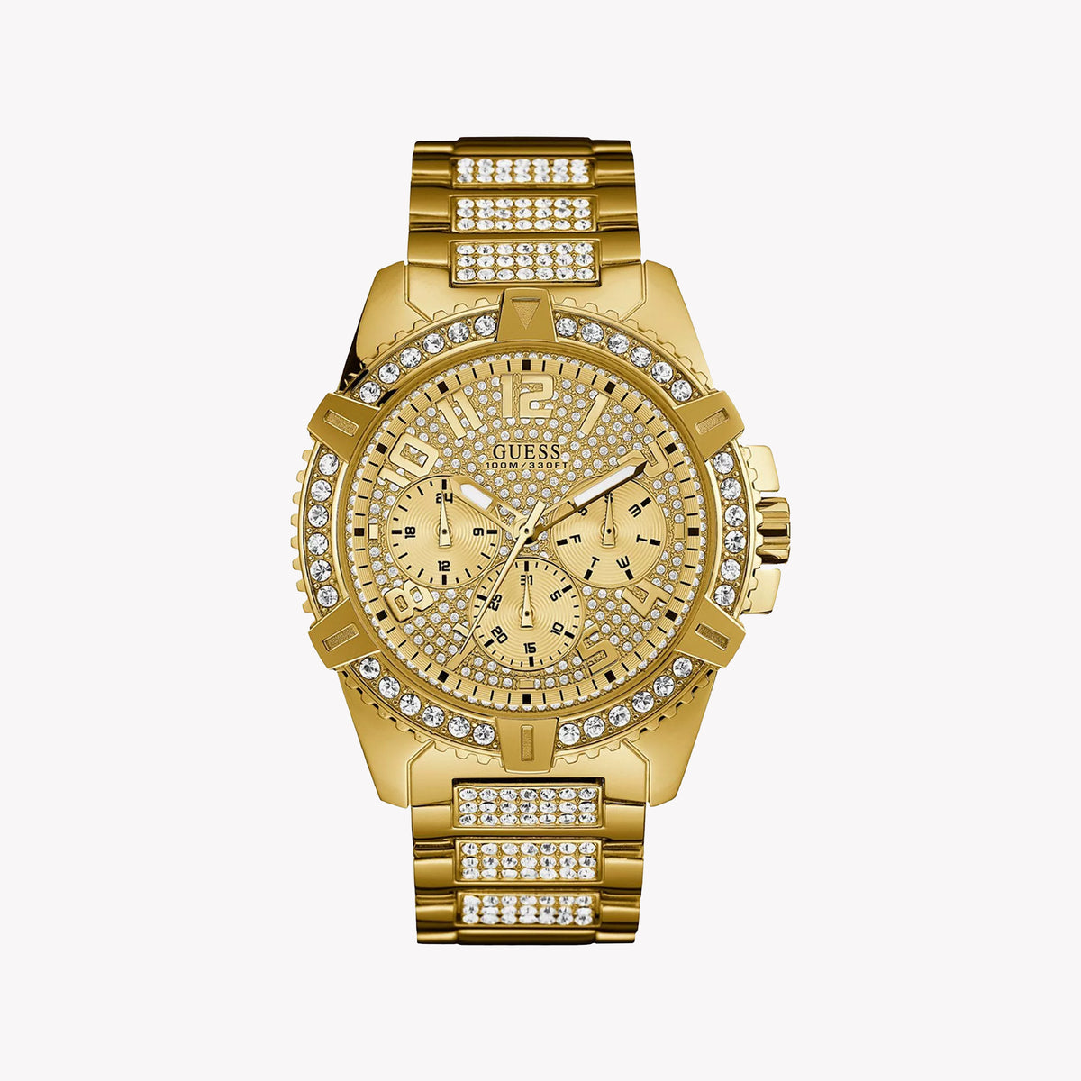 GUESS W0799G2 RADIANT GLAM - LUXE GOLD WOMEN'S WATCH WITH CHAMPAGNE DIAL & STAINLESS STEEL BAND