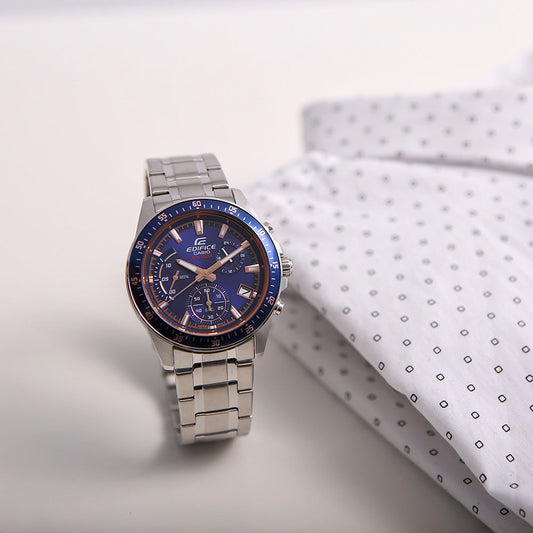 EDIFICE EFV-540D-1A2VUDF - SPORTY ELEGANCE MEN'S WATCH WITH BLUE DIAL & STAINLESS STEEL BRACELET-i-Watch-2