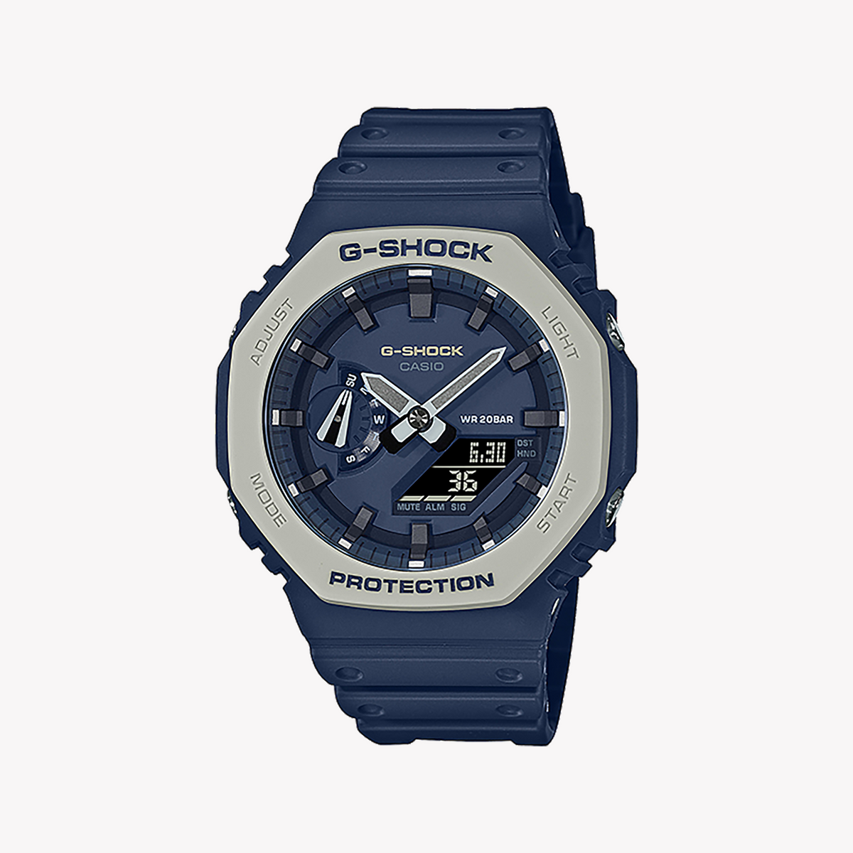 CASIO G-SHOCK GA-2110ET-2ADR - BOLD BLUE OCTAGON MEN'S WATCH with Resin Band and Digital Dial