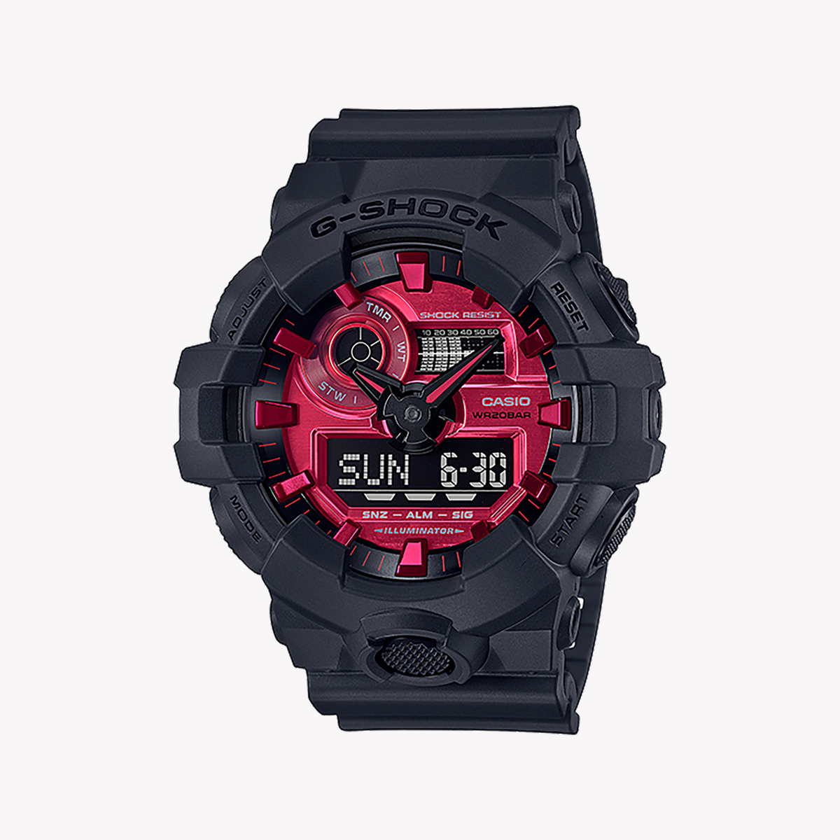 CASIO G-SHOCK GA-700AR-1ADR SPORTY BOLD - MEN'S TOUGH & STYLISH TIMEPIECE