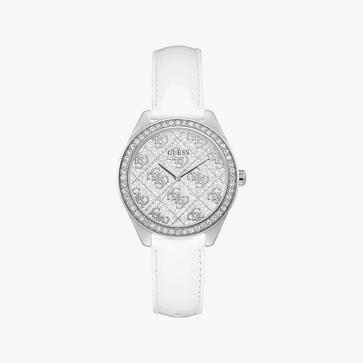 GUESS GW0098L1 SLEEK SOPHISTICATION - ELEGANT WOMEN'S WATCH WITH WHITE LEATHER BAND