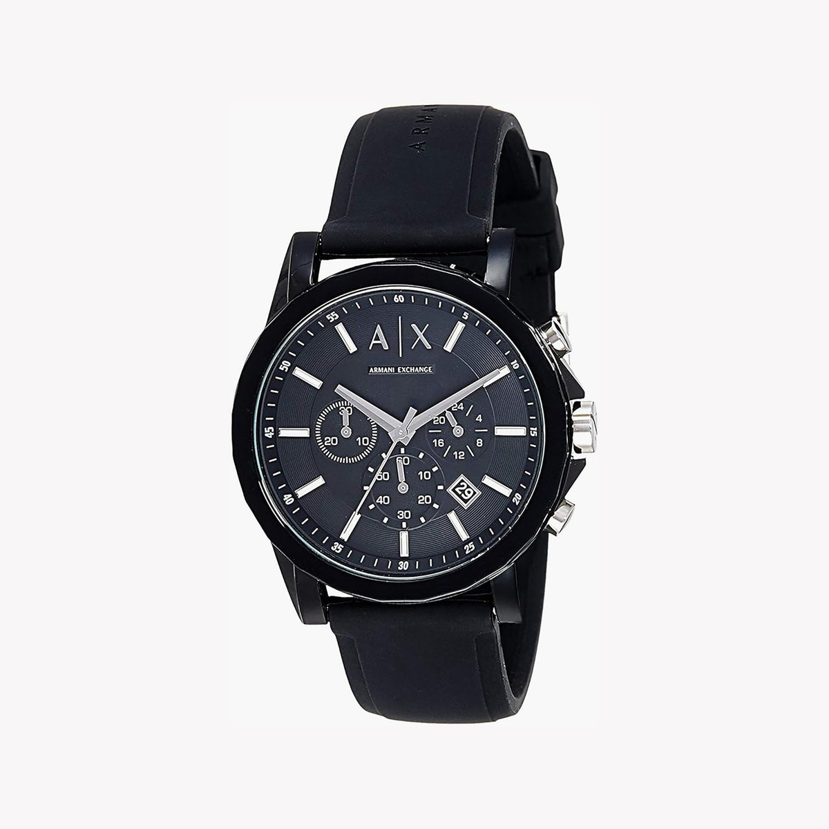 ARMANI EXCHANGE AX1326 BOLD MODERN TIMEPIECE - BLACK STAINLESS STEEL WITH SILICONE BAND