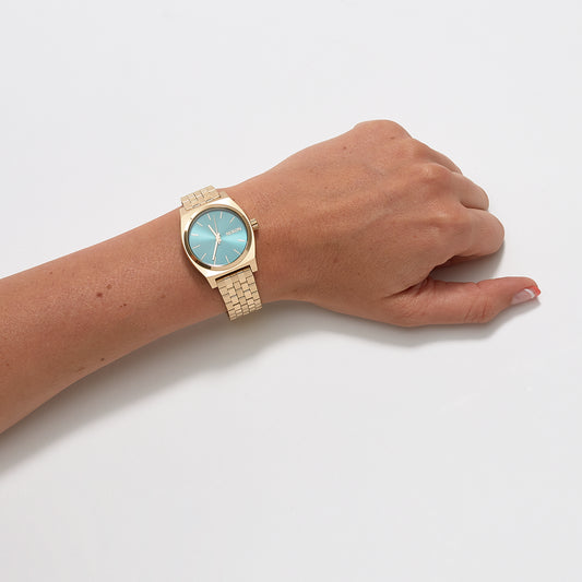 NIXON A1130-2626 - GOLDEN GLAMOUR - Women's Watch with gold stainless steel band and vibrant green dial-i-Watch-2