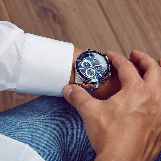 CASIO EDIFICE EFV-570D-2AVUDF - STYLISH BLUE DIAL MEN'S WATCH FOR EVERY ADVENTURE-i-Watch-2