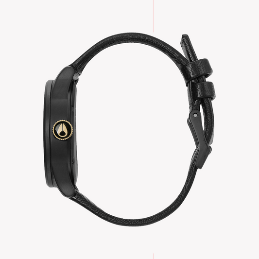 NIXON A105-1041 BOLD ADVENTURER - Men's Black Stainless Steel & Leather Watch-i-Watch-2