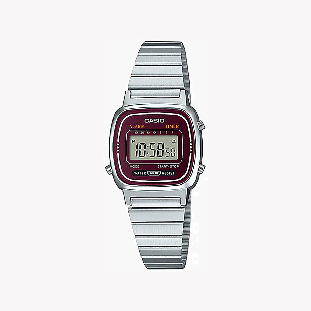 CASIO LA670WA-4DF RETRO CHIC - SPORTY ELEGANCE UNISEX DIGITAL WATCH with Stainless Steel Band and Sleek Display