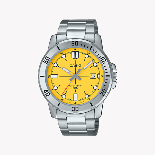 CASIO MTP-VD01D-9EVUDF - ELEGANT SPORTY TIMEPIECE WITH YELLOW DIAL & STAINLESS STEEL BAND-i-Watch-2