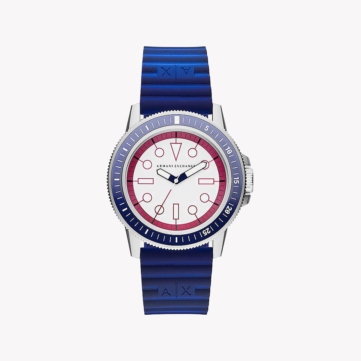 ARMANI EXCHANGE AX1859 - VIBRANT STYLE MEN'S ANALOG WATCH WITH BLUE SILICONE BAND