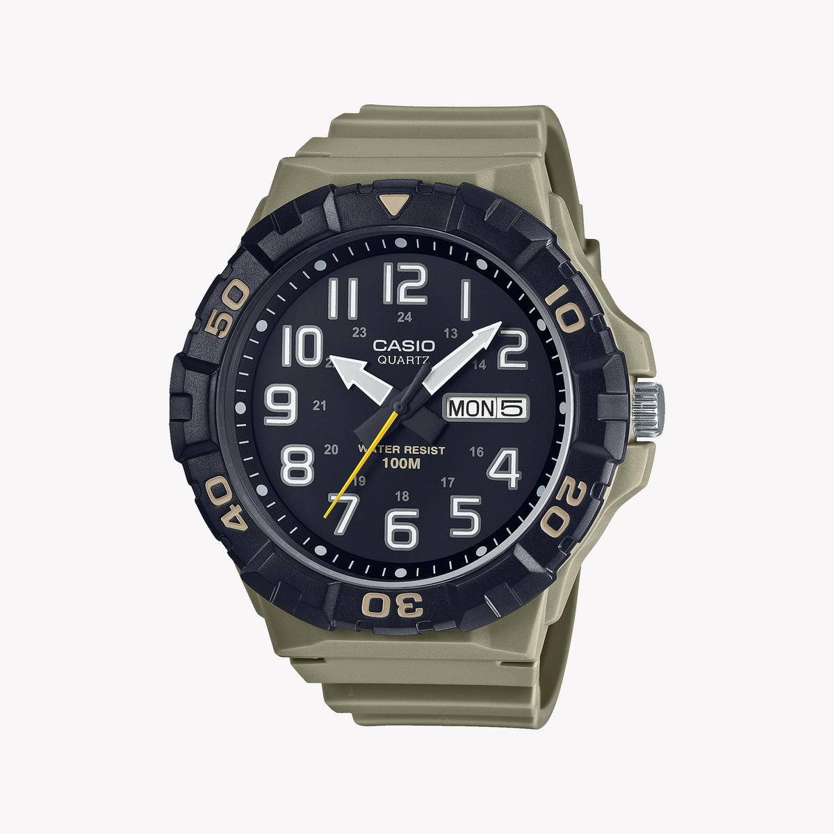 CASIO MRW-210H-5AVDF SPORTY ADVENTURER - MEN'S WATCH WITH BLACK RESIN CASE AND VIBRANT GREEN BAND